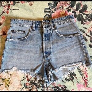 Zara Distressed Jean Shorts